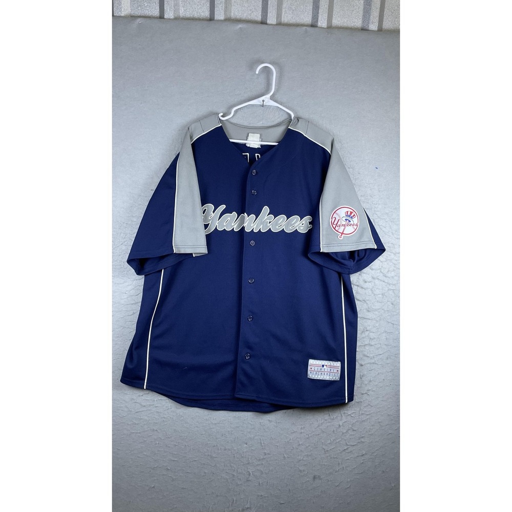 New York Yankees Jersey Mens 2XL Blue MLB Baseball Genuine Merchandise Teixeira
